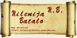 Milenija Batalo vizit kartica